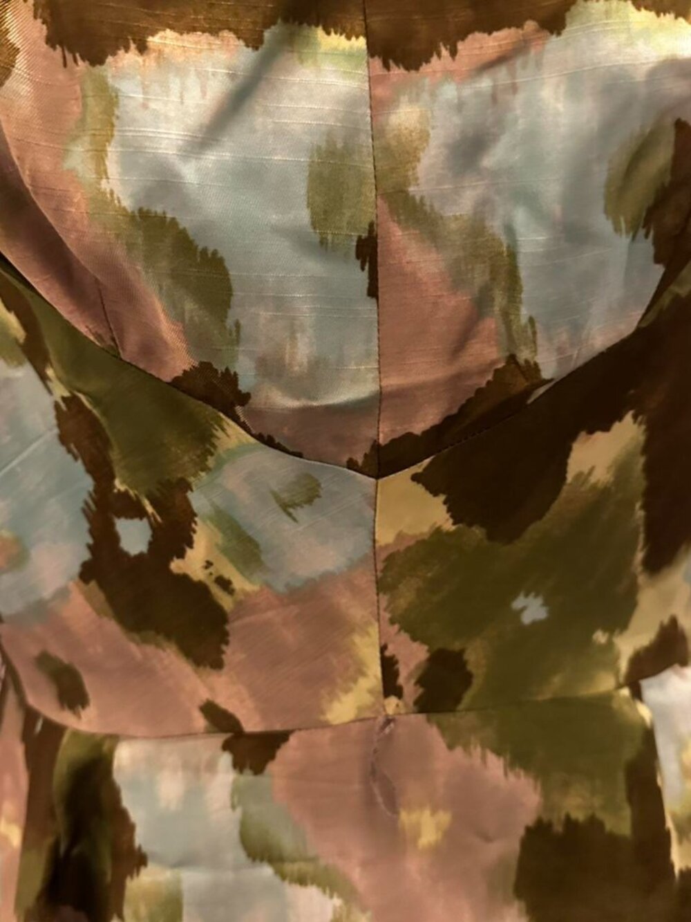 Leslie Fay Olive Green and Light Blue Floral Midi Dress - Picture 2 of 5